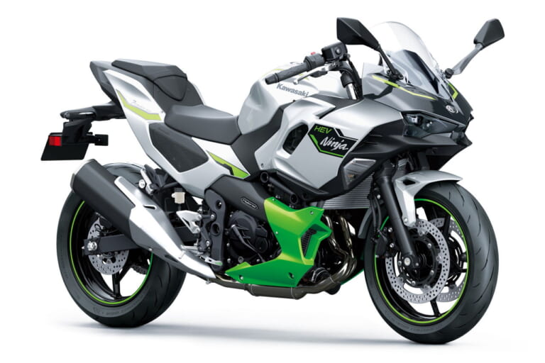 2024 KAWASAKI Ninja 7 HYBRID メタリックブライトシルバー×メタリックマットライムグリーン|カワサキ ニンジャ7ハイブリッド〈いま国内で買える新型バイクカタログ|大型二輪(750-401cc)〉
