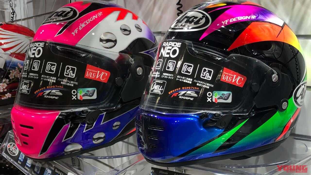 アライ「ラパイドネオ」原田哲也/坂田和人レプリカ発売決定!【大阪モーターサイクルショー】