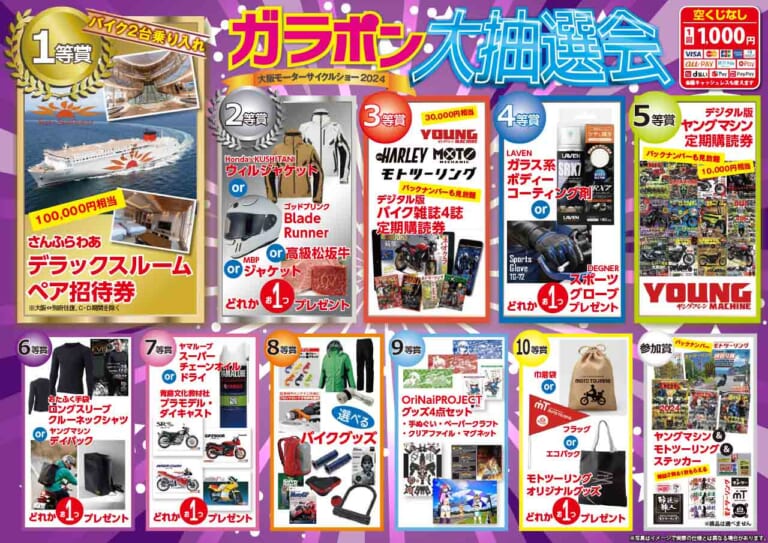 大阪モーターサイクルショー2024|ヤングマシンブース|大阪モーターサイクルショー2024開催! ヤングマシンブースの楽しみ方【毎年恒例ガラポン大抽選会も】
