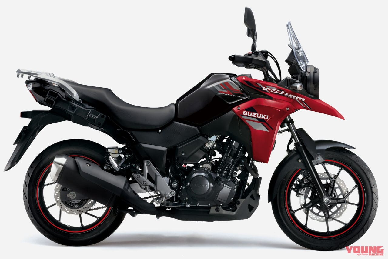 2024 SUZUKI V-STROM250 ダイヤモンドレッドメタリック×パールネブラーブラック|スズキVストローム250〈いま国内で買える新型バイクカタログ|軽二輪(250-126cc)〉