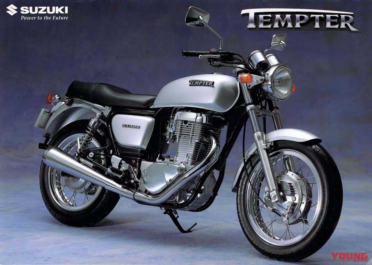 スズキ|テンプター|1997|美しく直立したシリンダーがスズキの個性を際立たせた 1987年「サベージ」 1997年「テンプター」【柏 秀樹の昭和~平成 カタログ蔵出しコラム Vol.8】