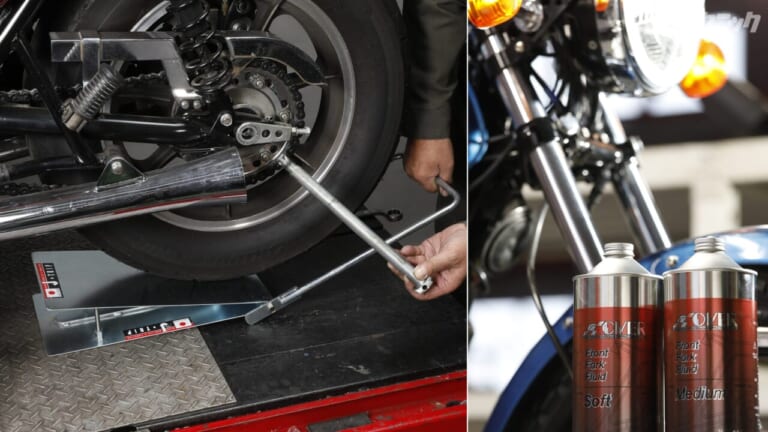[バイクメンテナンス最前線] リヤタイヤを軽々と着脱できる便利アイテム“お助けリフターA”