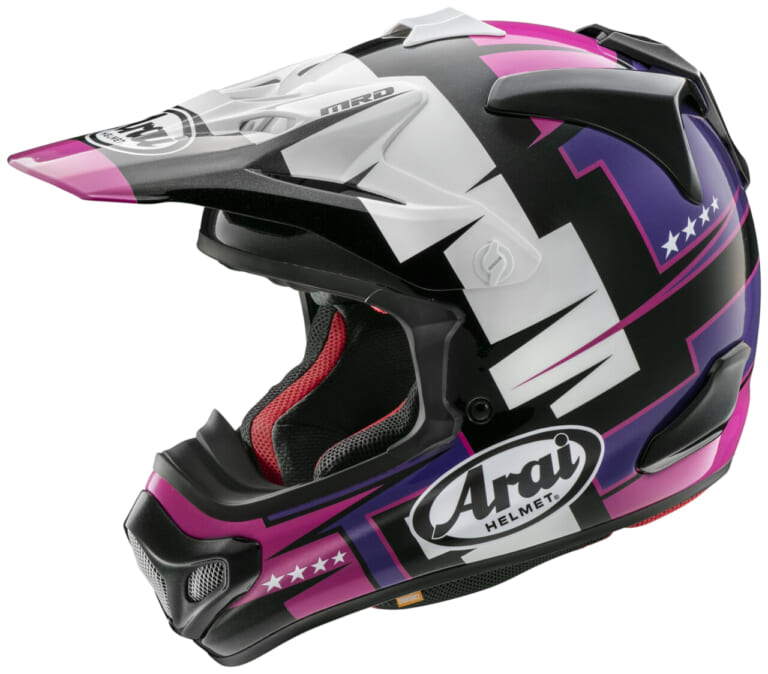 ARAI V-CROSS4バトル|アライ 新グラフィック「V-CROSS4バトル」&ペドロサレプリカ「RX-7X PEDROSASHOGUN」登場! 6月下旬~順次発売