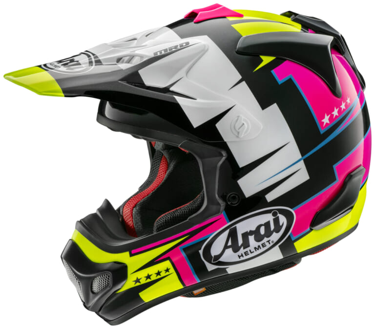 ARAI V-CROSS4バトル|アライ 新グラフィック「V-CROSS4バトル」&ペドロサレプリカ「RX-7X PEDROSASHOGUN」登場! 6月下旬~順次発売