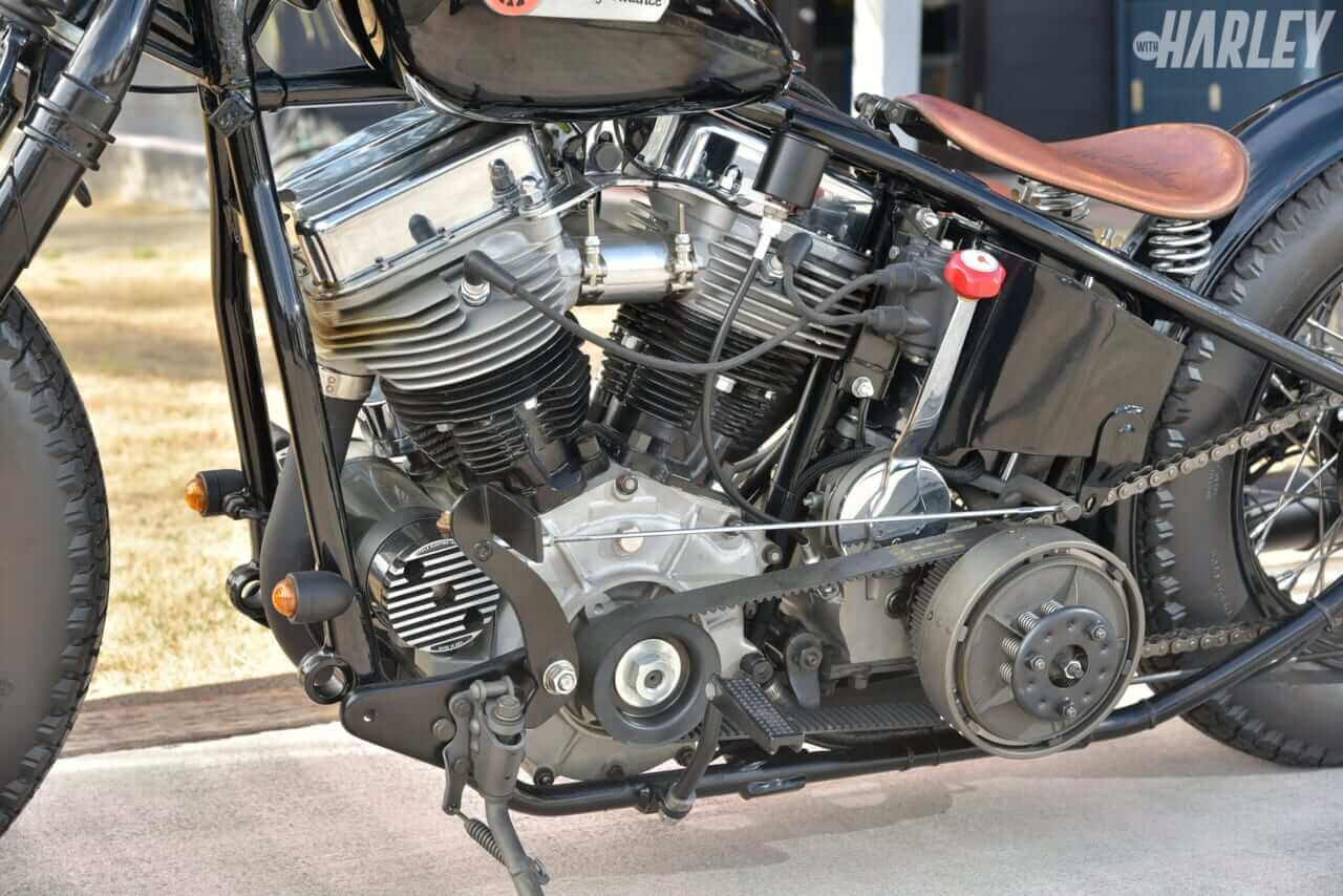 マイパフォーマンス｜ボバー・スプリンガー・スパイダー・タイプP｜プライマリー｜【ハーレー旧車が新車で手に入る?】 再現したパンヘッドエンジンを搭載したコンプリートカスタム車〈マイパフォーマンス〉