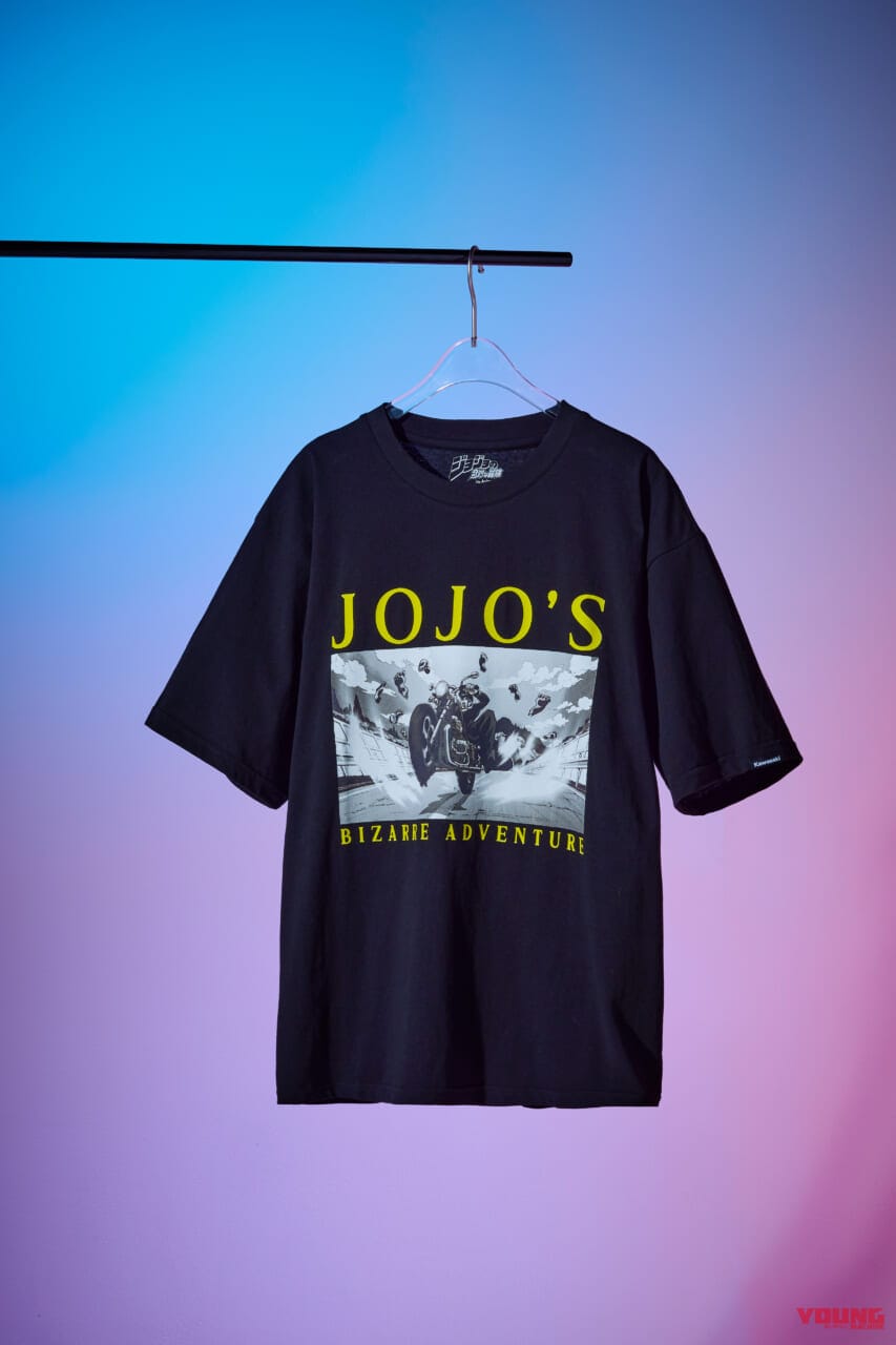 Kawasaki JOJO Wheelie T-shirt|「ジョジョの奇妙な冒険 ダイヤモンドは砕けない」コラボTシャツがカワサキプラザで発売開始ィィ! グレートですよこいつはァ