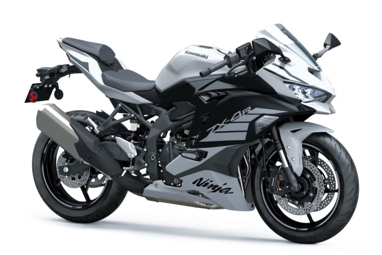 2025 KAWASAKI Ninja ZX-4R SE メタリックマットホワイティッシュシルバー×メタリックフラットスパークブラック