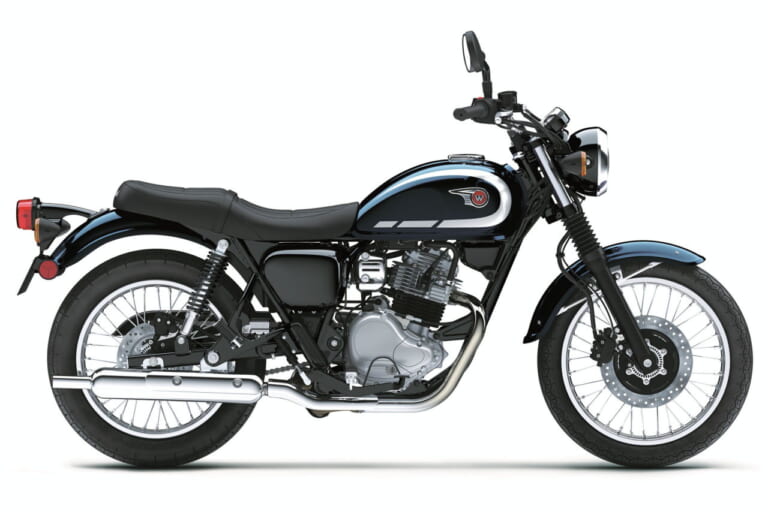 カワサキ|W230|北米仕様|2025年モデル|価格はW800の約半分! カワサキの新型車「W230」メタリックオーシャンブル―×エボニー登場【海外】