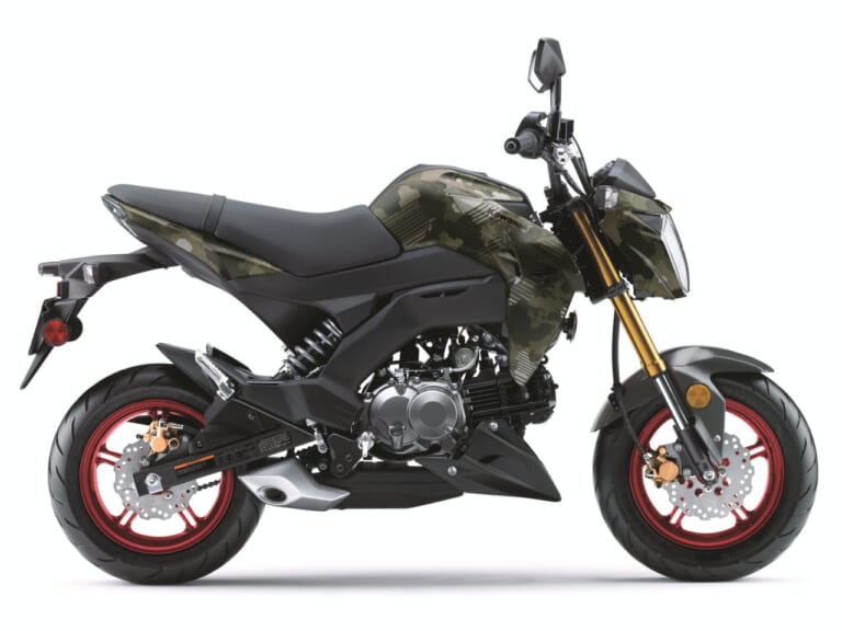 カワサキ|Z125プロ|北米仕様|2025年モデル|カワサキ「Z125プロ」2025年モデル登場! カモ柄に金のサスペンション、さらにホイールも塗り分け【海外】