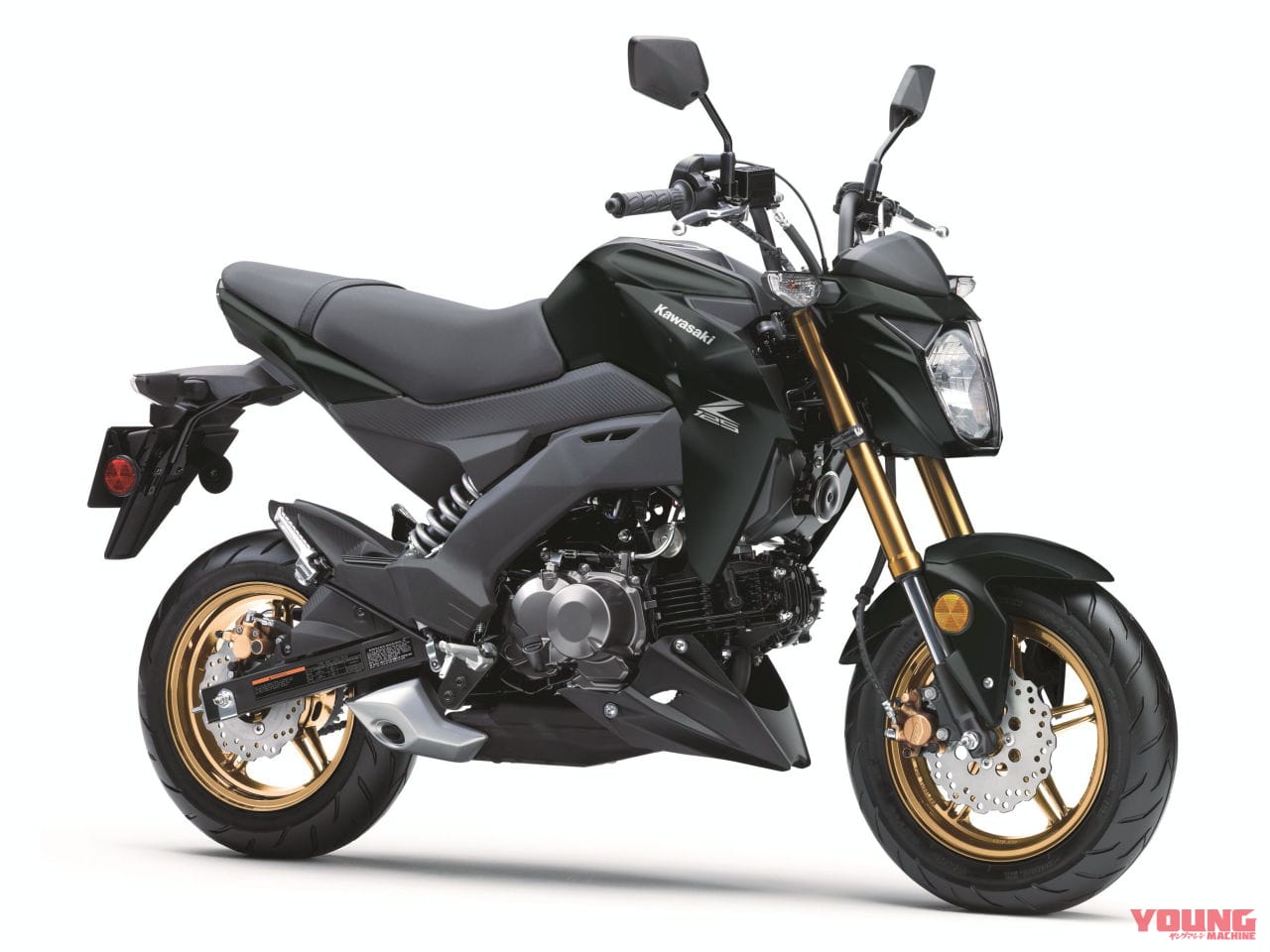 カワサキ|Z125プロ|北米仕様|2025年モデル|カワサキ「Z125プロ」2025年モデル登場! カモ柄に金のサスペンション、さらにホイールも塗り分け【海外】