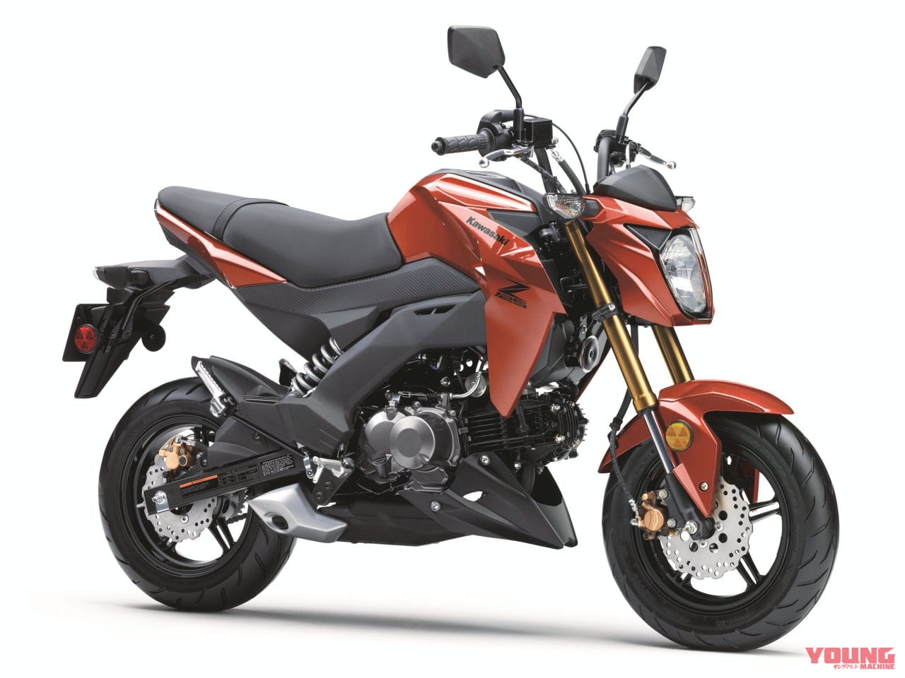 カワサキ|Z125プロ|北米仕様|2025年モデル|カワサキ「Z125プロ」2025年モデル登場! カモ柄に金のサスペンション、さらにホイールも塗り分け【海外】