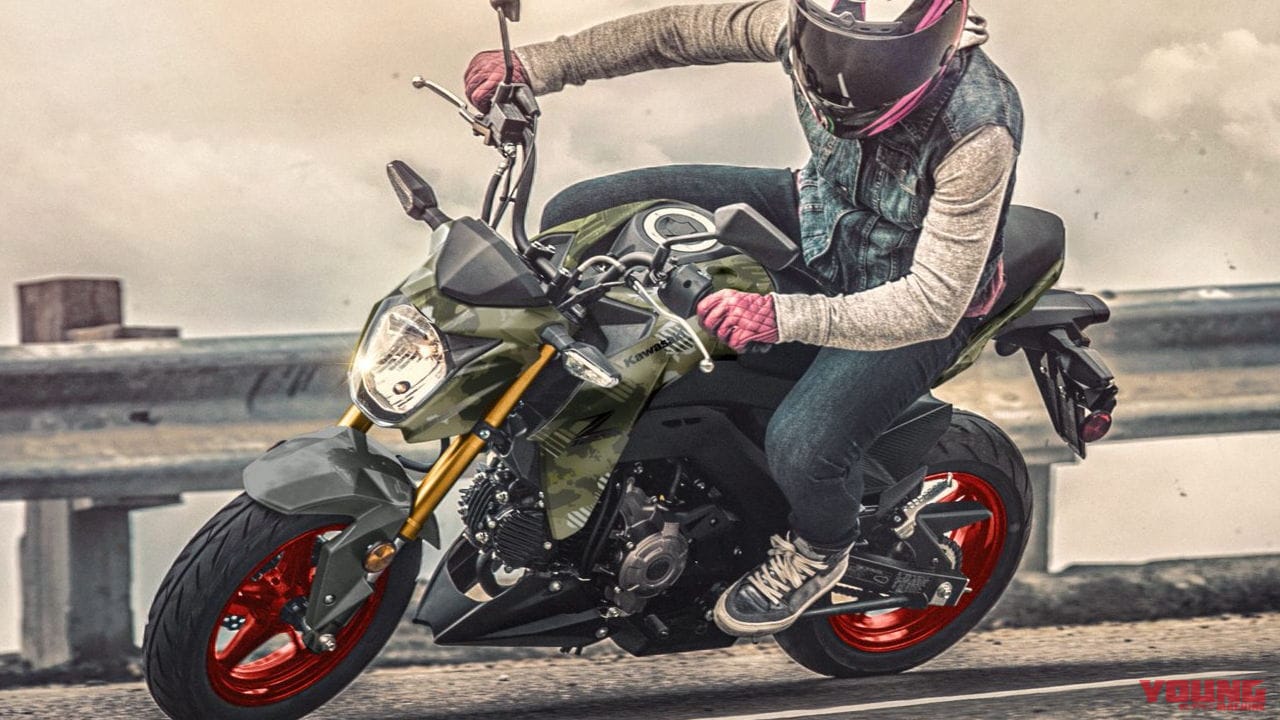 カワサキ「Z125プロ」2025年モデル登場! カモ柄に金のサスペンション、さらにホイールも塗り分け【海外】