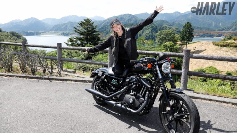[山族ライダー・朝山すず] こだわりのハーレーカスタム完成。“スタイル最高!”なアイアンを宮ヶ瀬で満喫