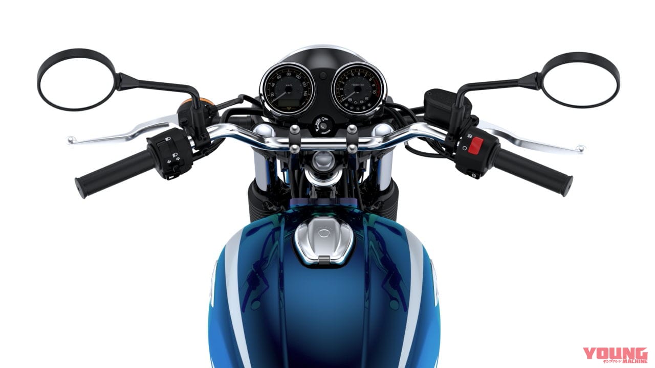 カワサキ|W230|北米仕様|2025年モデル|価格はW800の約半分! カワサキの新型車「W230」メタリックオーシャンブル―×エボニー登場【海外】