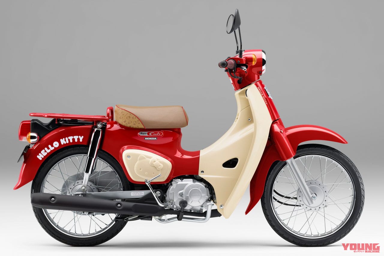 ホンダ|スーパーカブ50|ハローキティ|「働くバイクの元祖」「出前仕様!」カブの左手のところにレバーがないのはなぜ?