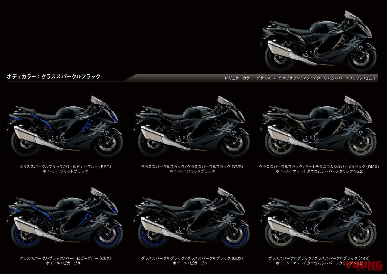 |スズキ「ハヤブサ」が車体色リニューアル! 真新しいマットグリーンなど全3色、カラーオーダープランは全18通り