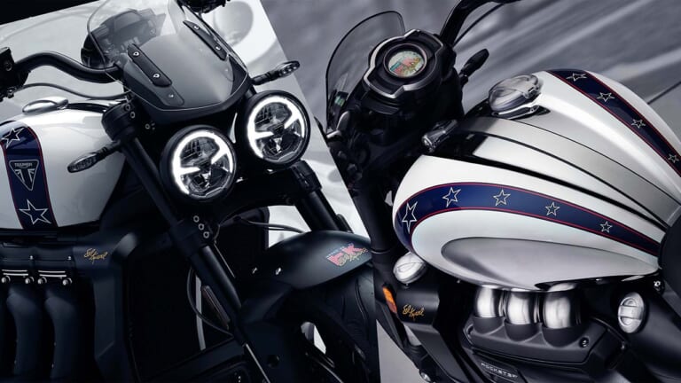 【世界限定500台】トライアンフ「ロケット3 EVEL KNIEVEL」RとGTの2種類で登場!