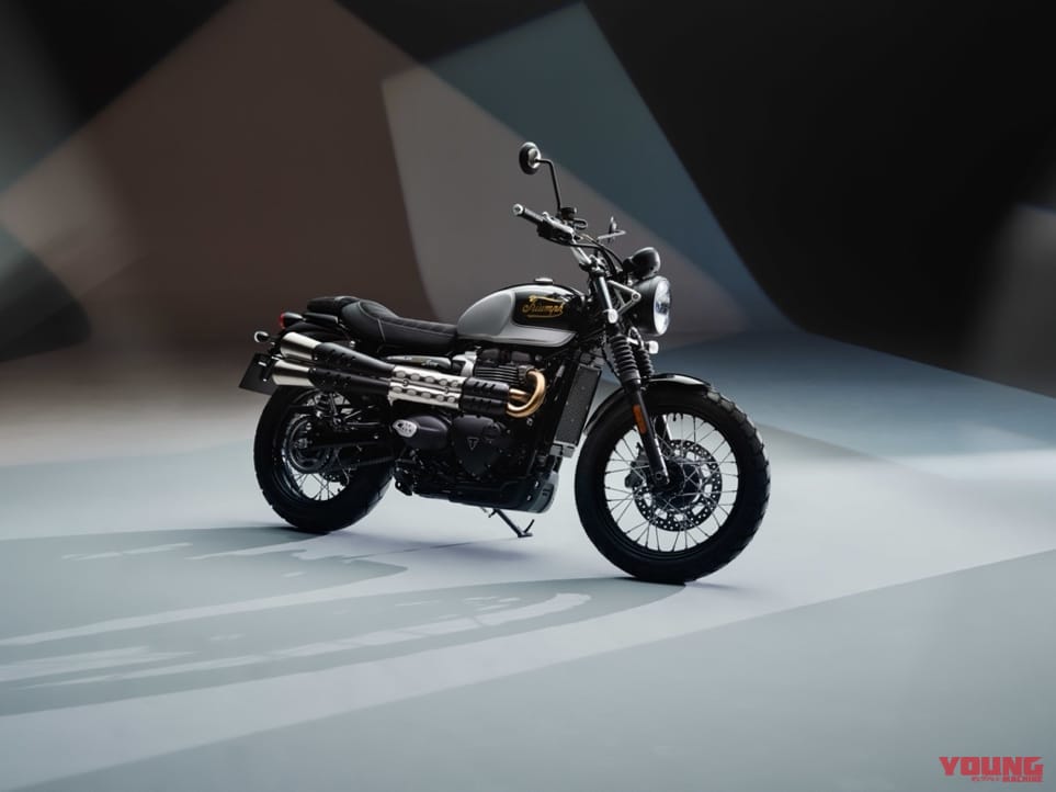 Triumph Scrambler 900 Icon Edition|トライアンフのネオクラシックにICON EDITION 7モデルが登場【ゴールド筆記体ロゴのカスタム感!】