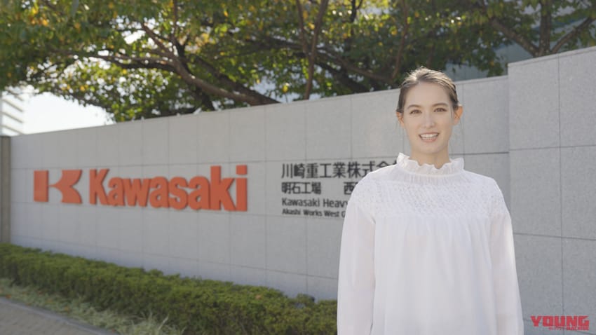 カワサキ水素大学|トラウデン直美|Ninja H2|水素エンジン|「これ水蒸気なんだ!」トラウデン直美さん、水素バイクの開発現場を直撃! カワサキ水素大学の新CMが公開「しっとりしてます」