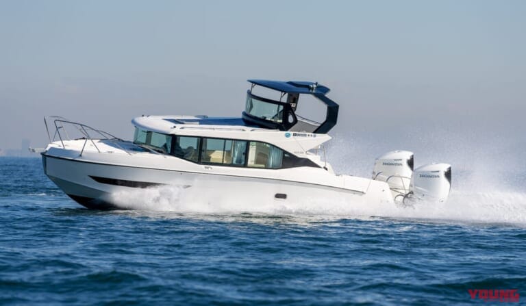 NSB335|ホンダ大型船外機”BF350”|「パワーすご」「乗ってみたいかも…」ホンダ完全新作のフラッグシップに試乗:大型船外機”BF350”