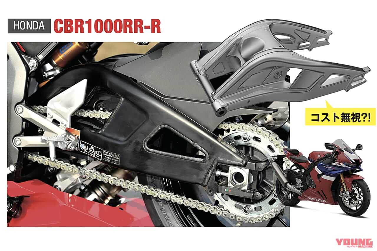 スイングアーム|ホンダ|CBR1000RR-R|「50年でここまで変わるか?」プロが解説! スイングアームの理論と歴史「見た目も中身も全然違う」