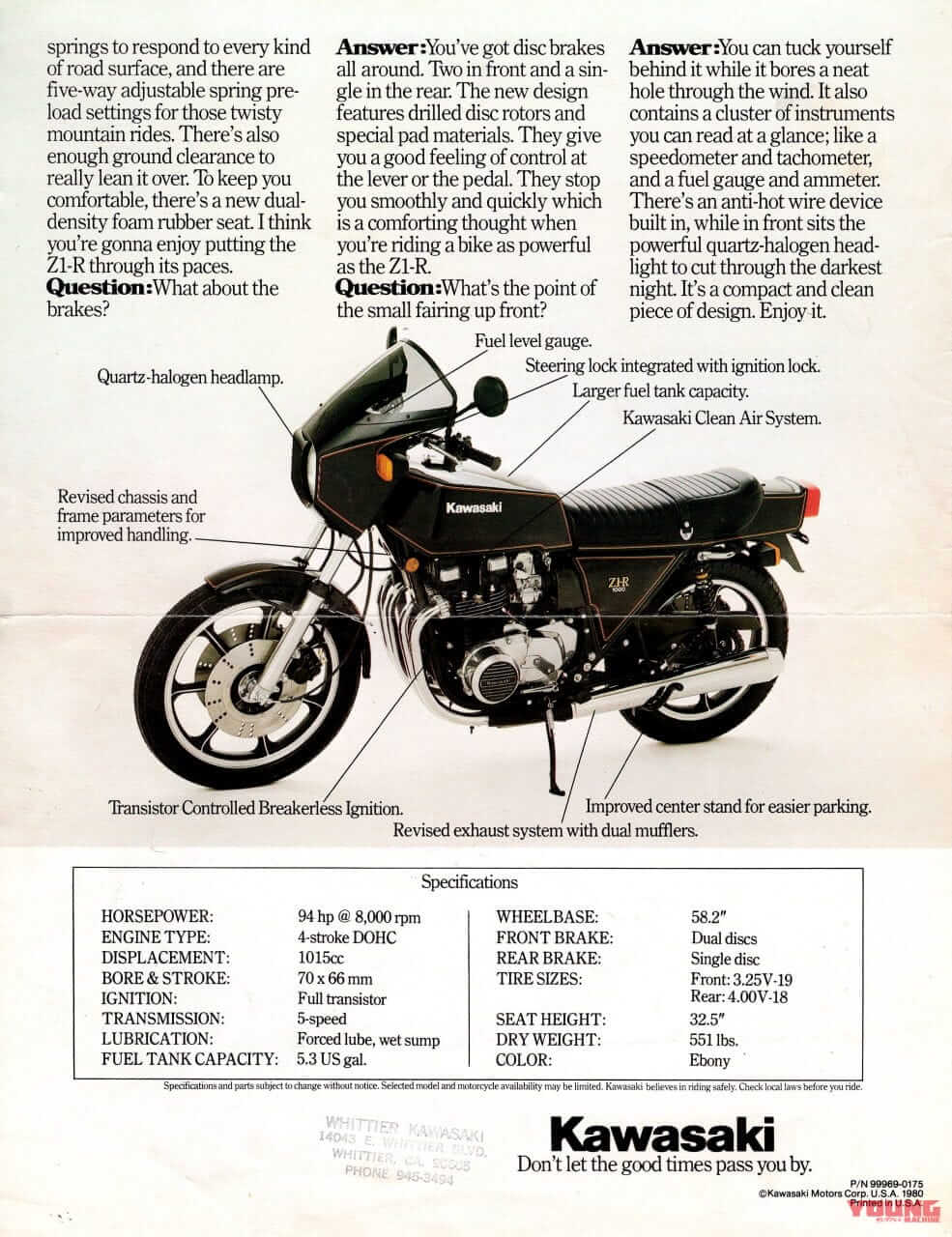 |「13Lしか入らないタンク」が角Zを象徴 1978年カワサキ『Z1-R』【柏 秀樹の昭和~平成 カタログ蔵出しコラム Vol.13】