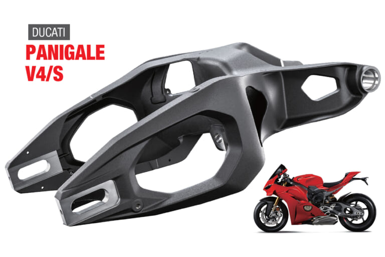 スイングアーム|ドゥカティ|パニガーレV4S|「50年でここまで変わるか?」プロが解説! スイングアームの理論と歴史「見た目も中身も全然違う」