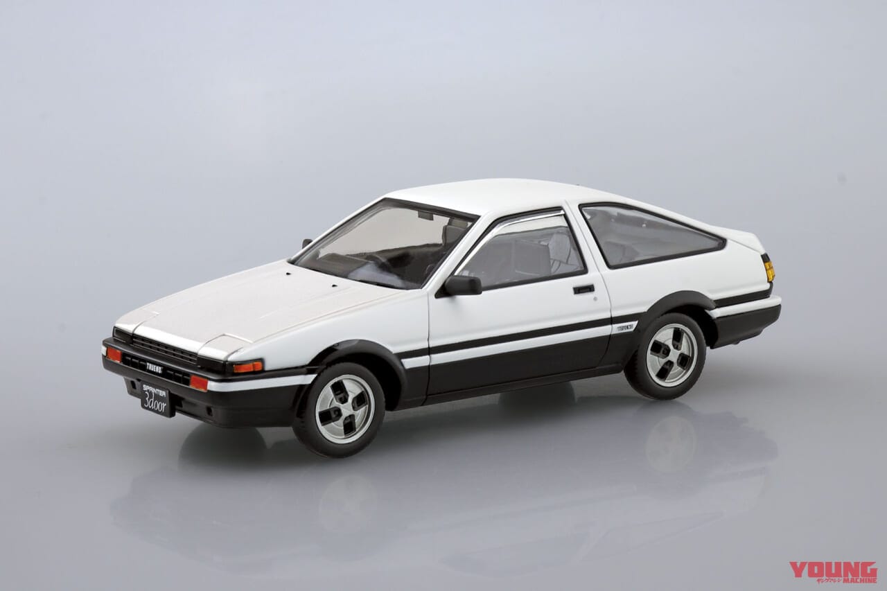 青島文化教材社 トヨタ スプリンタートレノAE86|精巧なプラモで知られるアオシマから、新旧ハチロク/Z/ウマ娘痛車ランエボが続々登場