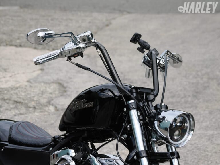 SIDEARM CYCLES｜XL1200NS IRON1200｜ハンドルまわり