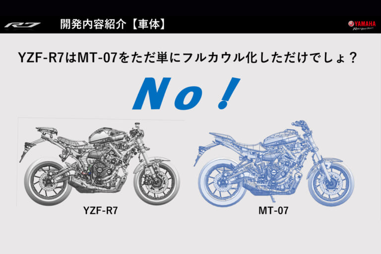 ヤマハYZF-R7｜MT-07との違い