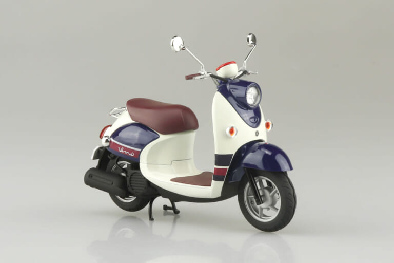 青島文化教材社 ザ☆バイクNo.601/12ヤマハビーノ’13ダークグレーイッシュブルーメタリックA(ブルーベージュ)|可愛すぎるスクーター! ヤマハ「ビーノ」が手乗りサイズのプラモデルとして登場