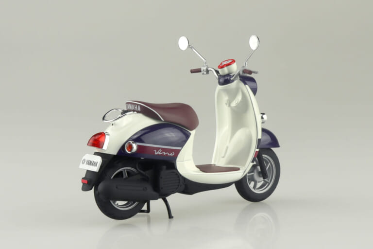 青島文化教材社 ザ☆バイクNo.601/12ヤマハビーノ’13ダークグレーイッシュブルーメタリックA(ブルーベージュ)|可愛すぎるスクーター! ヤマハ「ビーノ」が手乗りサイズのプラモデルとして登場