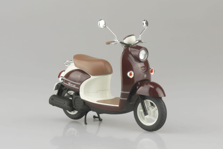 青島文化教材社 ザ☆バイクNo.611/12ヤマハビーノ’16ダークレディッシュグレーメタリック2(ダークブラウン)|可愛すぎるスクーター! ヤマハ「ビーノ」が手乗りサイズのプラモデルとして登場