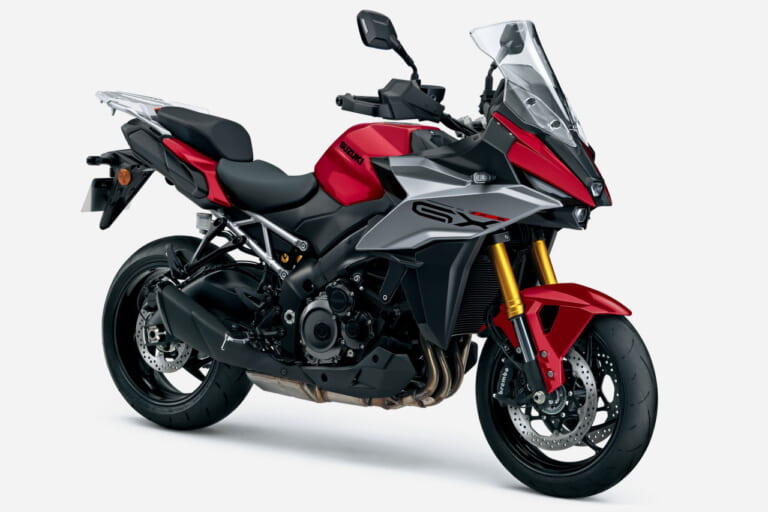スズキ|GSX-S1000GX|2025年モデル|鮮烈な赤! スズキ「GSX-S1000GX」車体色&価格変更で3/14発売 電子制御サスペンション搭載の楽速クロスオーバー