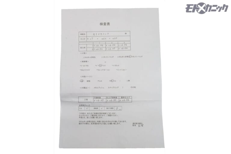東洋硬化｜インナーチューブ｜施工管理表