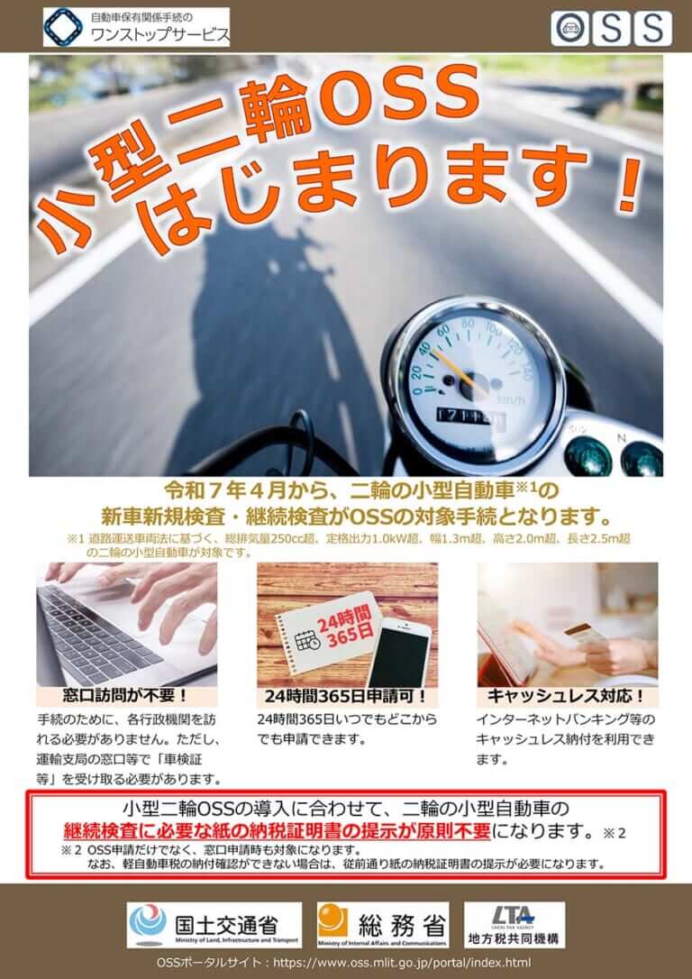 国土交通省|小型二輪OSS|車検などの申請書がスマホやPCで作成できる「登録手続き申請書メーカー」運用開始! オンライン化で利便性高まる
