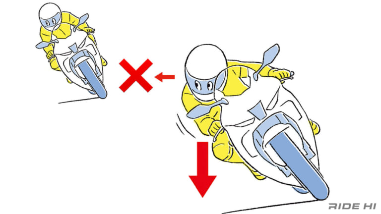 「体重移動は横じゃなくて下へ…ってどういうこと?!」コーナリングで肩から入ると、じつはバイクの反応が遅くなる（24ページ目）