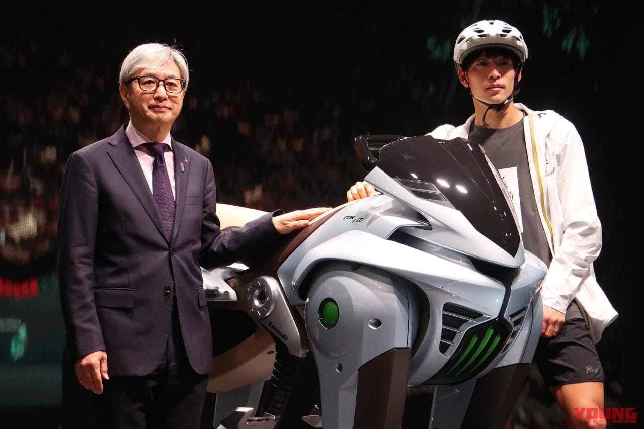 CORLEOのプレゼンテーション|「2ストロークエンジン復活の狼煙」カワサキの新世代モビリティが大阪万博で公開【心臓部は開発が進む2スト水素ターボ】