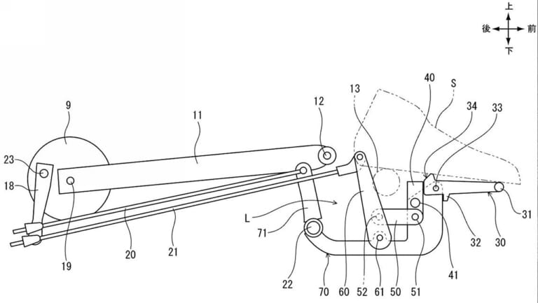 ホンダ|特許|スーパーカブに新アイデア! ブレーキペダルひとつで後輪ブレーキとパーキングブレーキを兼ねる構造の特許
