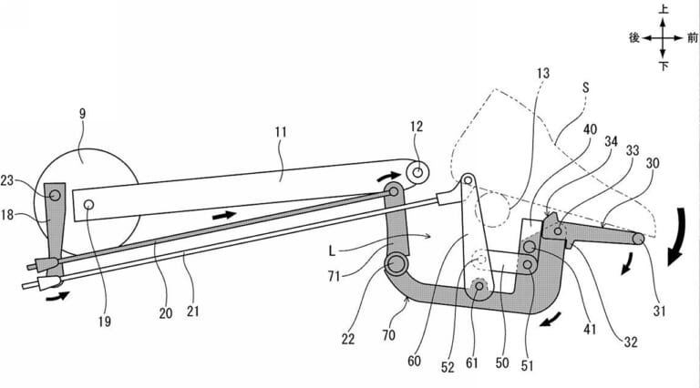 ホンダ|特許|スーパーカブに新アイデア! ブレーキペダルひとつで後輪ブレーキとパーキングブレーキを兼ねる構造の特許