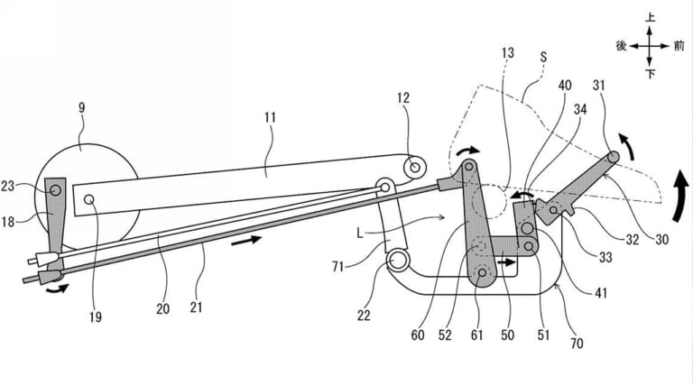 ホンダ|特許|スーパーカブに新アイデア! ブレーキペダルひとつで後輪ブレーキとパーキングブレーキを兼ねる構造の特許