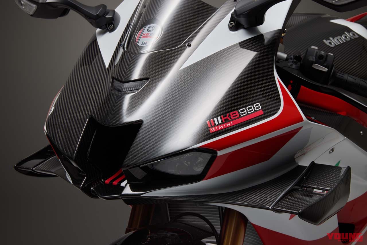 ビモータ|KB998リミニ|2025年モデル|【少数生産】可動式ウイング搭載! ビモータ製スーパーバイク「KB998 Rimini」発売日決定 ニンジャのエンジンをクロモリフレームに搭載