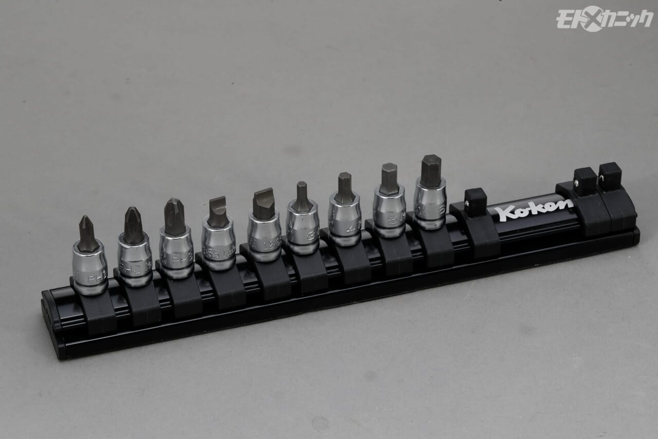 山下工業研究所｜Z-EAL｜RS20XXZ/9 Z-EALビットソケット混合レールセット｜[バイクメンテDIY] コンパクトさが際立つ差込角1/4インチソケット＆ラチェットハンドル〈コーケンZ-EALシリーズ〉
