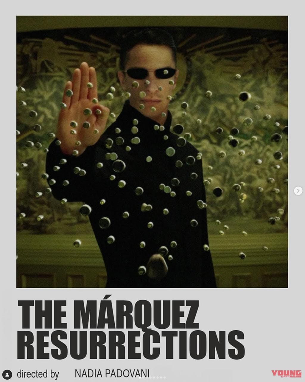 『マトリックス レザレクションズ』風味のポスター|【MotoGP】SNSで話題沸騰! グレシーニのパロディ投稿がファンを掴む理由:ロック名盤&映画ポスター「絶好調グレシーニレーシング的三面記事」