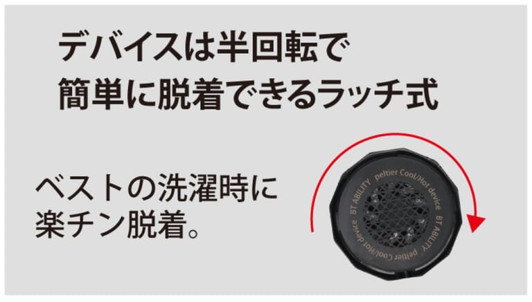 おたふく手袋 BT アビリティ ペルチェ冷暖ベスト バッテリーセット|スイッチひとつで真夏も極寒もだいぶ快適に! おたふく手袋「ペルチェ冷暖ベスト」はライダー必見