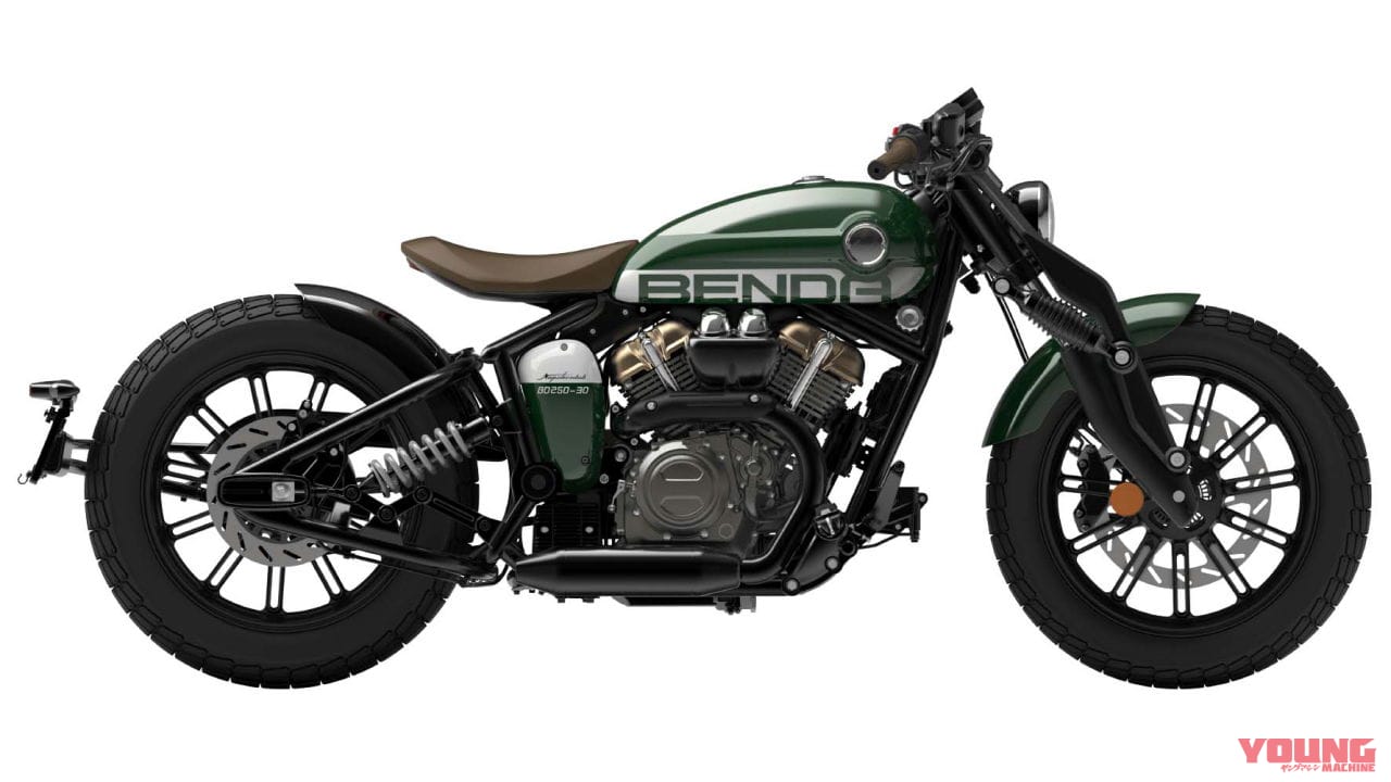 ｜水冷250cc・V型2気筒のカスタムクルーザー「BENDA ナポレオンボブ250」日本上陸ほぼ確！ 独自のサスペンションを持つ怪マシン