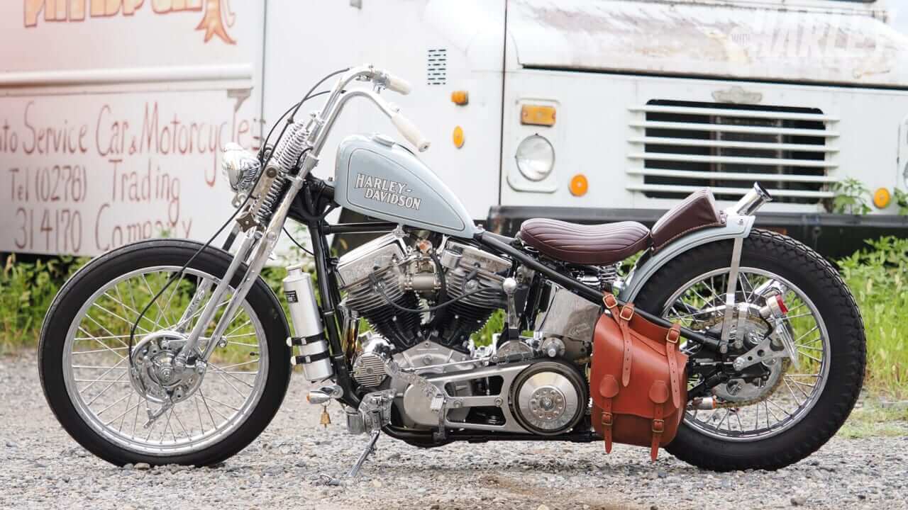 PANHEAD SPRINGER CHOPPER｜遠藤自動車サービスカスタム｜[ハーレーカスタム] パンヘッドスプリンガーチョッパー：フロントに珠玉のVLスプリンガー!〈遠藤自動車サービス〉