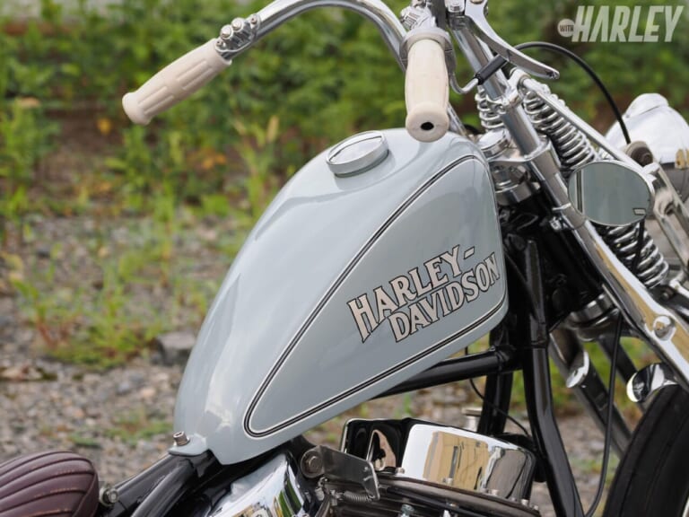 PANHEAD SPRINGER CHOPPER｜遠藤自動車サービスカスタム｜タンク｜[ハーレーカスタム] パンヘッドスプリンガーチョッパー：フロントに珠玉のVLスプリンガー!〈遠藤自動車サービス〉