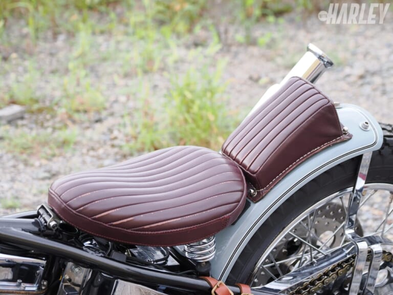 PANHEAD SPRINGER CHOPPER｜遠藤自動車サービスカスタム｜シート｜[ハーレーカスタム] パンヘッドスプリンガーチョッパー：フロントに珠玉のVLスプリンガー!〈遠藤自動車サービス〉