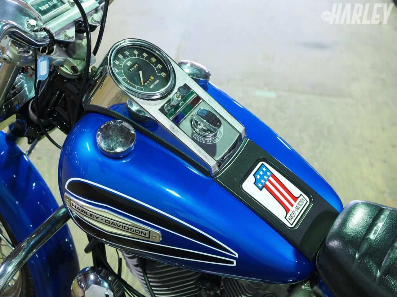ハーレーダビッドソン｜FX1200 SUPERGLIDE ボートテール1971年式｜タンク｜[ハーレーショップガイド] マイパフォーマンス：国内最大級のビンテージハーレー在庫を取り扱う専門店